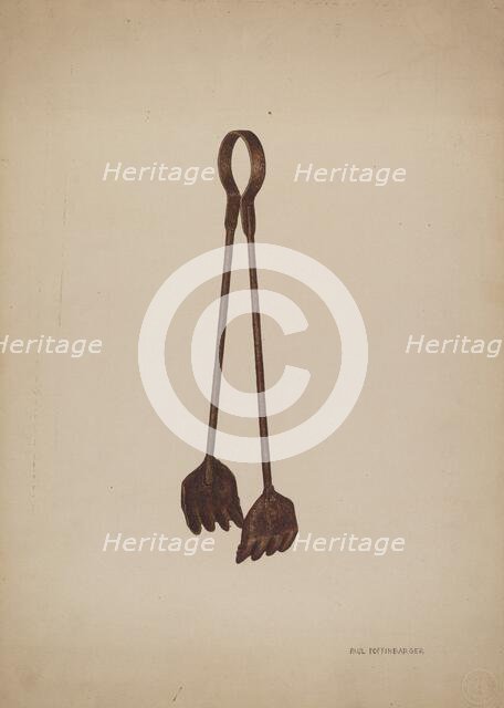 Fireplace Tongs, c. 1941. Creator: Paul Poffinbarger.