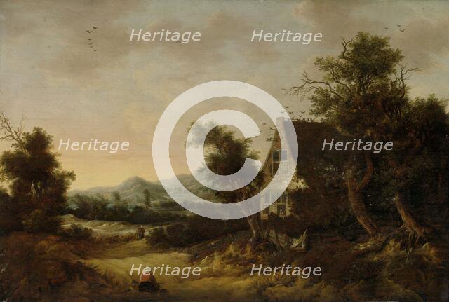 Hilly Landscape with Peasant Cottage, 1653. Creator: Cornelis van Zwieten.