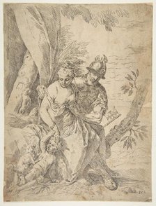 Mars, Venus and Cupid, ca.1637-1639. Creator: Simone Cantarini.