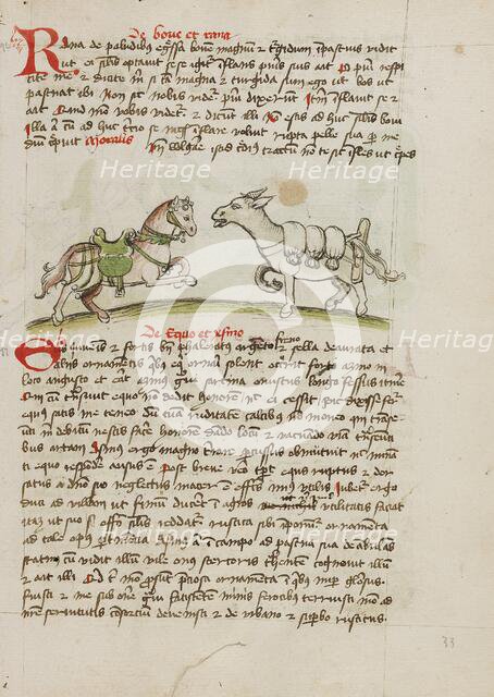 A Horse Laden with Sacks and a Donkey; Fables, third quarter of 15th century. Creator: Unknown.