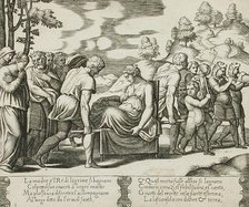 Psyche carried on a litter being taken to a mountain, between 1520 and 1535. Creator: Master of the Die.