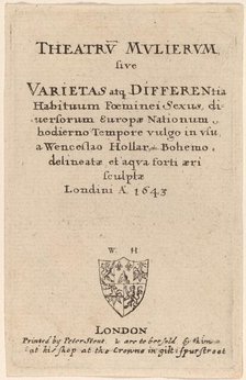 Theatrum mulierum: Title Page, 1643. Creator: Wenceslaus Hollar.
