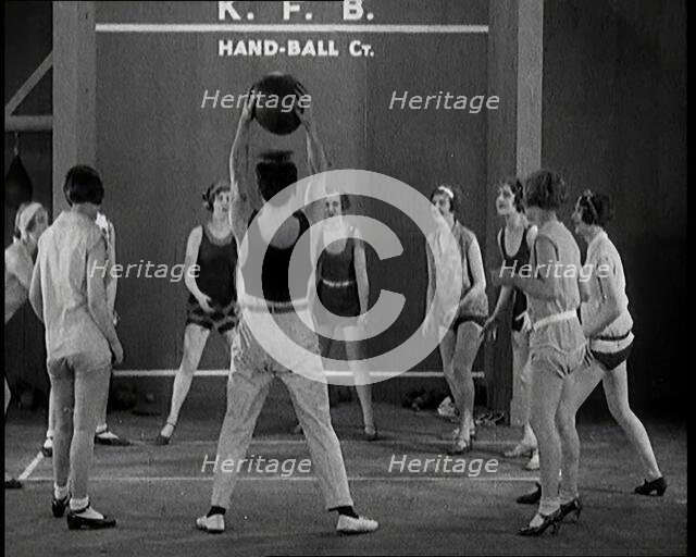 A Group of Dancers in Training Doing Exercises, 1920s. Creator: British Pathe Ltd.