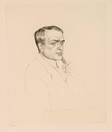 Portrait of the violinist Bronislaw Huberman (1882-1947), 1919. Creator: Orlik, Emil (1870-1932)