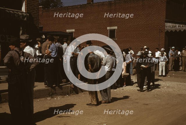 Farmers and townspeople in the center of town on court day, Campton, Ky., 1940. Creator: Marion Post Wolcott.