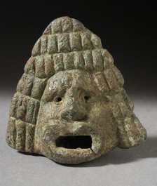 Figurine of a Theater Mask (?), Roman Period (30 BCE-395 CE). Creator: Unknown.