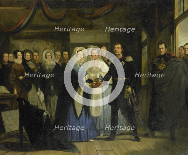 The Princess of Orange Receiving Alexander II (1818-1881), Grand Duke and Heir to the Throne of Russ Creator: Christiaan Julius Lodewijk Portman.
