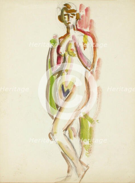 Lying naked, c1910s. Creator: Verner Thome.