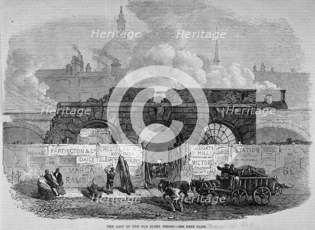 The remains of Fleet Prison, City of London, 1868. Artist: Anon