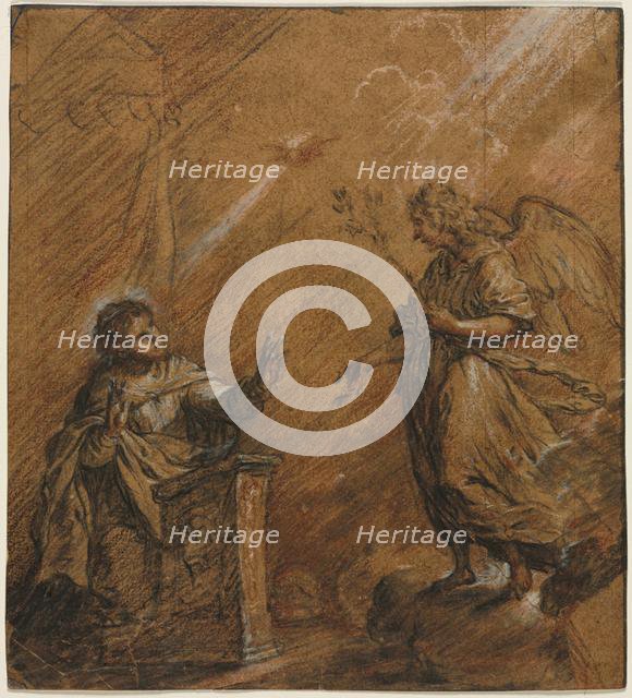 The Annunciation, last third 1600s. Creator: Johann Jakob von Sandrart (German, 1655-1698).