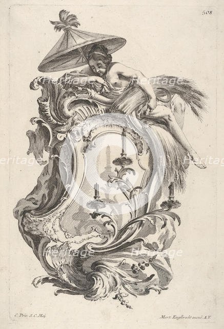 Sconce Representing Summer, from 'Wand-Leuchter die 4 Jahrseiten vorstellend', ca. 1730-56. Creator: Martin Engelbrecht.