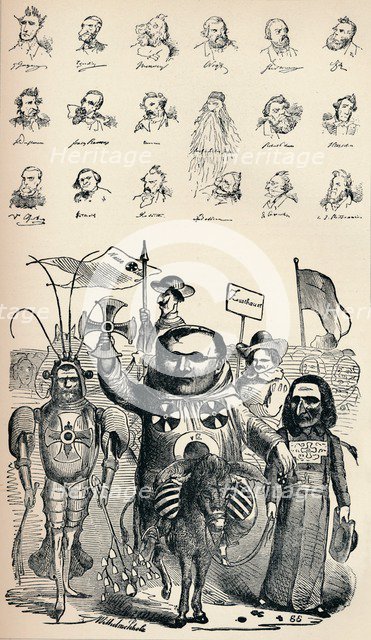 'Caricatures of Members of the National Conference at Frankfort and of the Prussian Kreuz-Zeitung P Artist: Unknown.