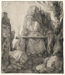 St. Jerome Seated Near a Pollard Willow, 1512. Creator: Albrecht Dürer (German, 1471-1528).