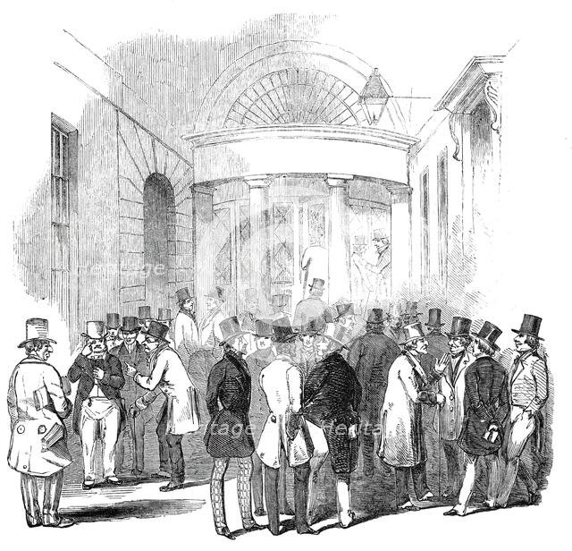 Capel Court - railway speculators, 1845. Creator: Unknown.