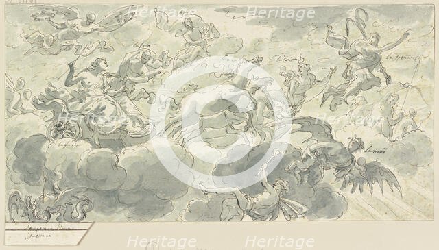 Aurora in a chariot with her entourage. Creator: Unknown.