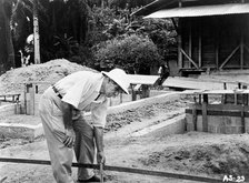 Albert Schweitzer, medical missionary, 1957. Artist: Unknown