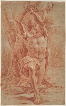 Kneeling Man Bound to a Tree, c. 1685. Creator: Unknown.