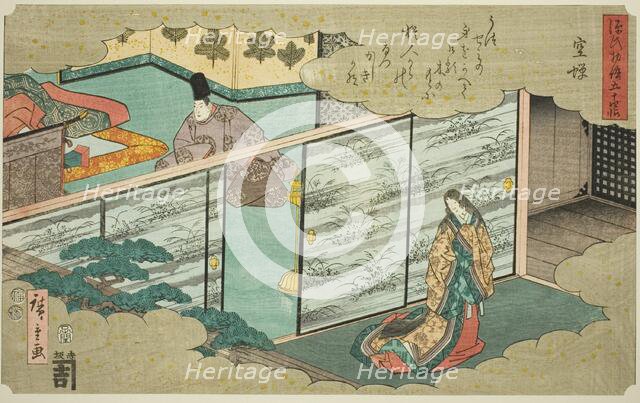 Utsusemi, from the series "Fifty-four Chapters of the Tale of Genji (Genji monogatari..., 1852. Creator: Ando Hiroshige.