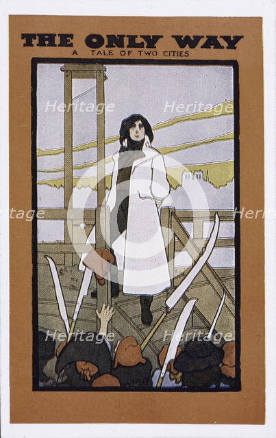 Poster advertising John Martin-Harvey in The Only Way, adapted from A Tale of Two Cities, 1890-1910. Creator: Unknown.