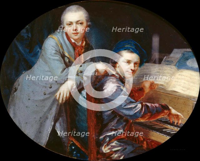 Self-portrait with Gottlieb Christian Füger, artist's brother , 1768. Creator: Füger, Heinrich Friedrich (1751-1818).