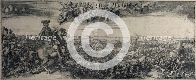 The Battle of Poltava on 27 June 1709, 1715. Artist: Zubov, Alexei Fyodorovich (1682-after 1750)