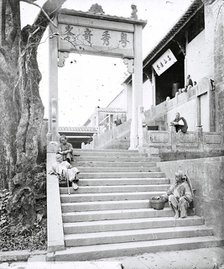 Canton (Guangzhou), Kwangtung (Guangdong) province, China: ancient Chuting stone memorial..., 1871. Creator: John Thomson.