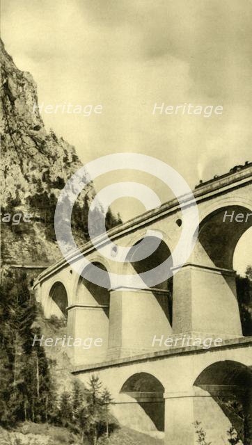 Steam locomotive on the Semmering railway, Lower Austria, c1935.  Creator: Unknown.