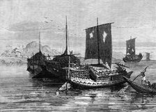 The Famine in Bengal: grain-boats on the Ganges, 1874. Creator: Unknown.