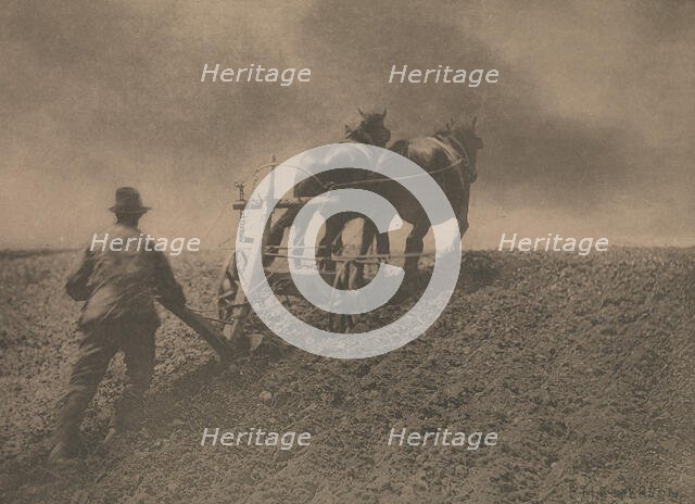 A Stiff Pull, 1880s, printed 1887., 1880s, printed 1887. Creator: Dr Peter Henry Emerson.