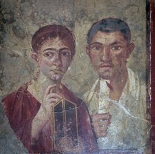 Roman portrait of Terentius Neo and his wife, 1st century.  Creator: Unknown.