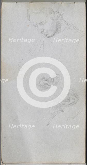 Sketchbook, page 96: Study of a Face, ears. Creator: Ernest Meissonier (French, 1815-1891).