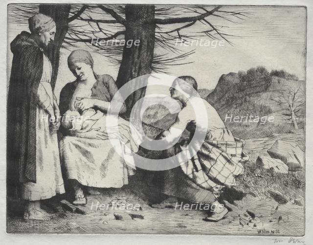 Woman and Child, c. 1886. Creator: William Strang (British, 1859-1921).