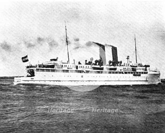 A ship...to carry trains over sixty-five miles of open sea: the train-ferry "Deutschland", 1909. Creators: Unknown, Trampus.
