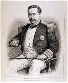 Louis I of Braganza (1838-1889), king of Portugal, engraving in the 'Ilustración española y ameri…