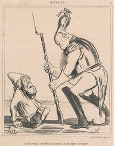 Usant jusqu'a son dernier homme et son dernier mousquet, 19th century.  Creator: Honore Daumier.