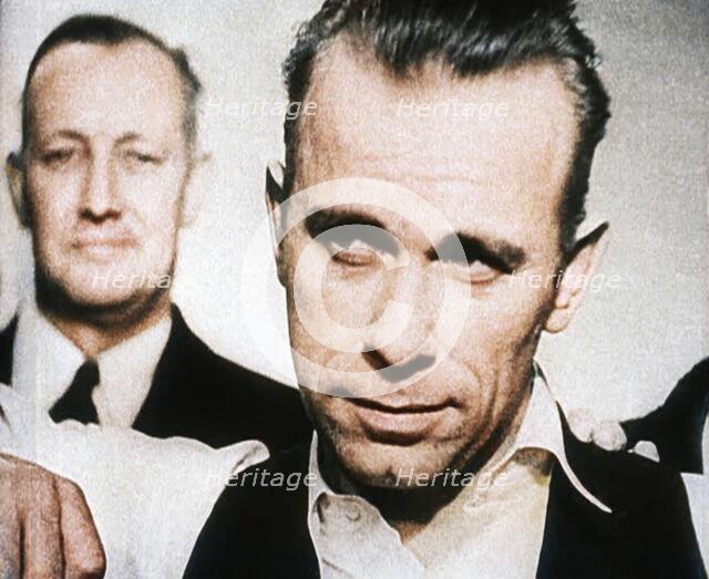 American Gangster John Herbert Dillinger Behind Bars, 1930s. Creator: British Pathe Ltd.