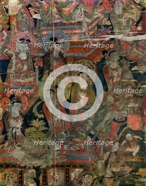 Detail of a picture of Paradise, Chinese, Tang dynasty, 618-907 (1925). Artist: Unknown