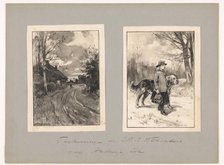 Figure on a country road and a girl with dog, in or before 1883-c.1904. Creator: Willem Wenckebach.