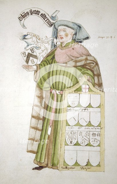 Thomas Scott, Lord Mayor of London 1458-1459, in aldermanic robes, c1450.                            Artist: Roger Leigh