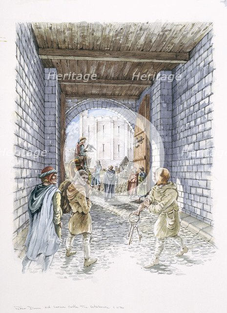 The Castle Gatehouse, Old Sarum, Wiltshire, c1130, (1994). Artist: Peter Dunn