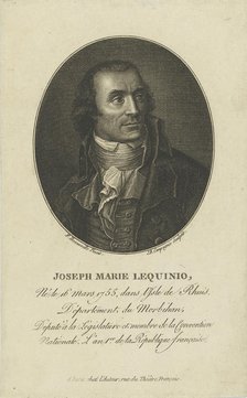 Portrait of Marie Joseph Lequinio (1755-1814) , 1795-1799. Creator: Bonneville, François (active 1787-1802).