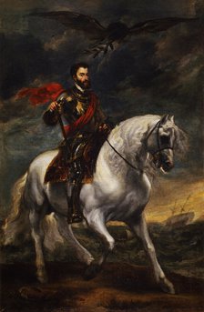 Equestrian portrait of the Emperor Charles V, c. 1620. Artist: Dyck, Sir Anthonis, van (1599-1641)