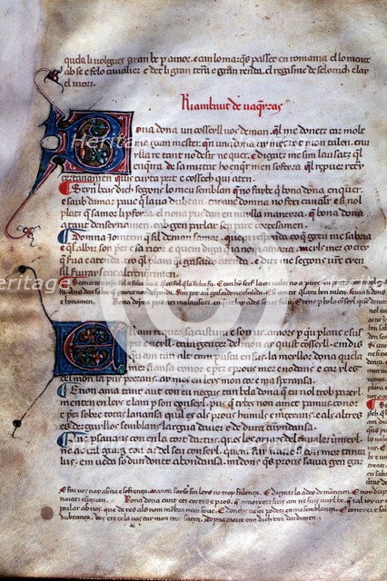 Page 47 of 'Cançoner Gil', songbook of the mid-14th century that brings together poems of classic…