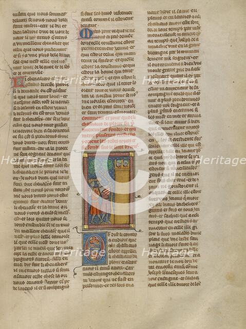 Two Knights in Conversation at the Castle of Tears, about 1320-1340. Creator: Unknown.