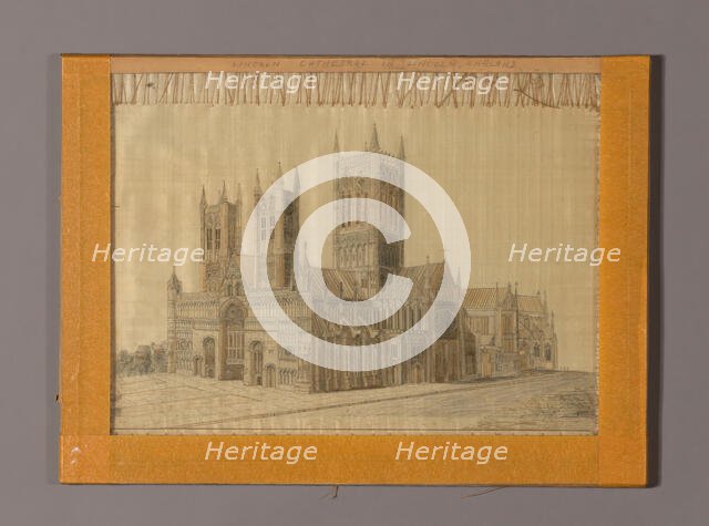 Picture of the Cathedral at Lincoln, England, Lincoln, 1870/80. Creator: Unknown.