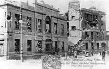 Ruins of the Rebel Headquarters, Anti-English Irish uprising, Dublin, May 1916. Artist: Unknown