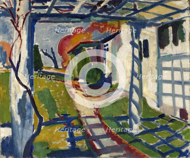 Grape Arbor, ca. 1915. Creator: H Lyman Sayen.