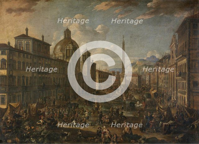 Piazza Navona in Rome, 1680. Creator: Anton Goubau.