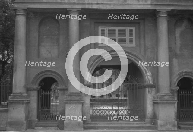 Three arched gateways, [College of Charleston, Porter's Lodge, 66 George Street]..., c1920-c1926. Creator: Arnold Genthe.