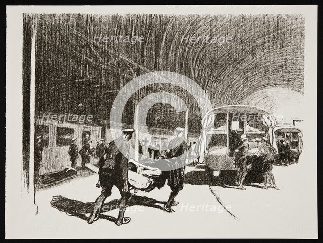 'Detraining in England', 1917. Artist: Claude Allin Shepperson.